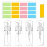 4 Pack 40ML Soap Bottles 1 Label Paper Travel Portable Cylindrical Foaming