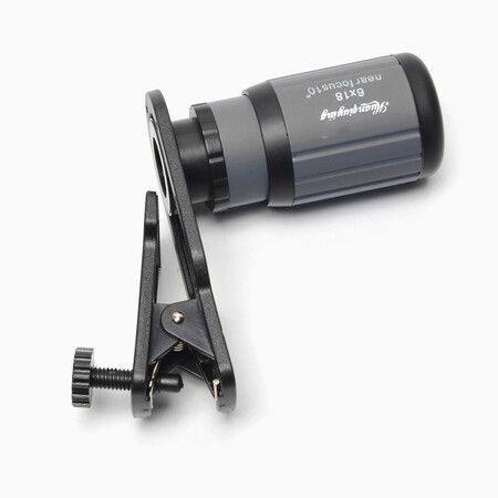 Grey 6X18mm Mobile Phone Telescope Concert Photography Monocular Clip Mini Tripod High-definition Telephoto