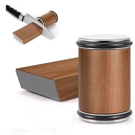 Rolling Knife Sharpener For Straight Edge Knife Sharpener Kit With 15/20 Degree Maagnetic Angle For Kitchen Knives Whetstone Set
