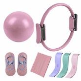 Pilates Yoga Essential Kit,Pilates Yoga Sets for Women,Portable Fitness Equipment,For Home Workout,Gym Training, Pilates Yoga Color Pink