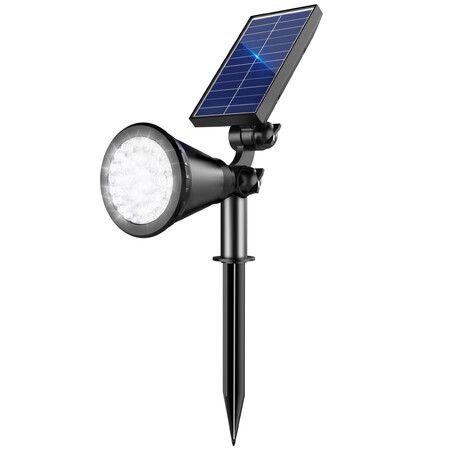 Solar Lights Outdoor Waterproof,36 LEDs 1000LM Adjustable Solar Spot Lights Outdoor,2-in-1 Solar Powered Spotlight Landscape Lighting 1 Pcs (Cool White)