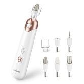 Electric Manicure Pedicure Kit  ail File Set Cordless Nail Drill Grinder Machine 5 Speeds Hand Foot Care Tool for Nail Grind Trim Polish(White)