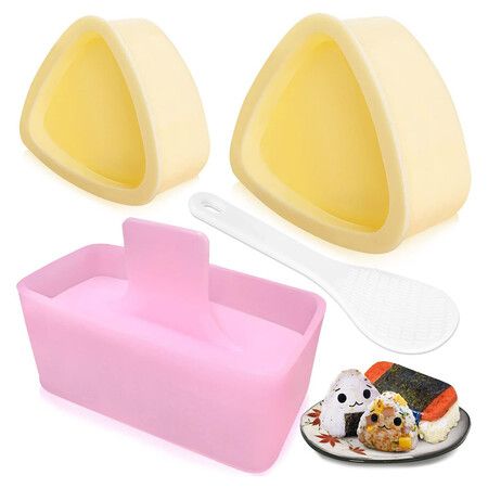 Onigiri Mold, 3 Pcs Musubi Press Maker Triangle Rice Ball Mold Maker for Kid Lunch Bento and Home DIY