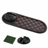 Multifunction Car Anti-Slip Mat,Rotatable Anti Skid Car Dashboard Pad with Temporary Parking Numbe,Universal Car Phone Holder (Black Brown)