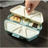 Onigiri Mold Triangle Sushi Mold 6 at Once Cavity Press Onigiri Rice Balls Non-stick Maker Tools For Seaweed Rice Balls Sushi Musubi