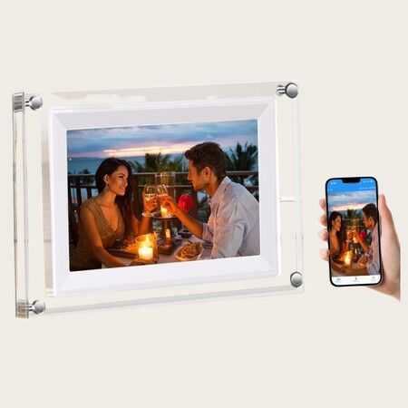 7 Inch Acrylic Smart Digital Photo Frame 8GB WIFI Multi Function  IPS Auto-Rotate Picture Video App Transfer Birthday Christmas Gift
