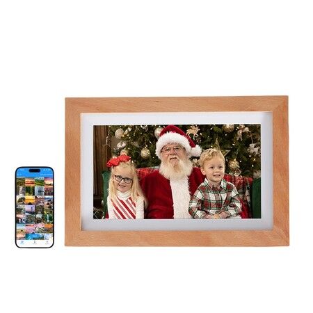 7 Inch  Birch Wood Smart Digital Photo Frame 8GB WIFI Multi Function  IPS Auto-Rotate Picture Video App Transfer Birthday Christmas Gift