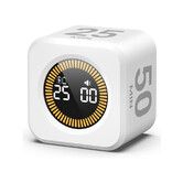 Pomodoro Cube Visual Timer,5,10,25,50 Min Rotating Countdown,Customize Countup Silent Mode,for Work Study Cook Workout Kitchen(White)