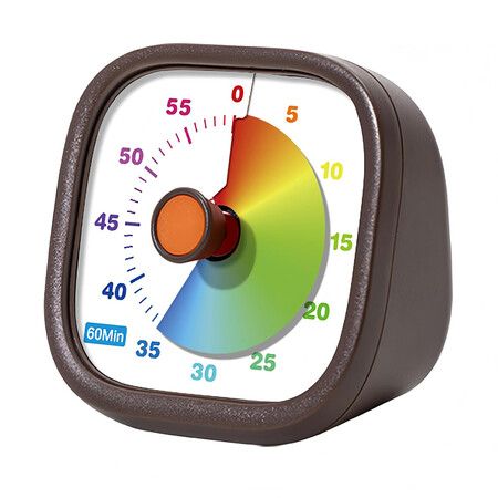 Visual Timer for Kids, 60 Minutes Countdown Timer for Classroom Kitchen Home Office Study, Timer Tools for Kids (Brown)
