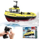 RC Boat, 1/72 RC Tugboat for Pools and Lakes, High Speed Remote Control Boat with 20 Mins Play Time for Men Women and Kids Age 6 Up, Yellow