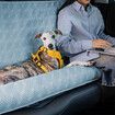 Car Dog Pet Seat Barriers Bed 124x45x49cm Universal Rear Pet Mat Washable All Season Oxford PP Cotton Hair Dirt Proof COL Lt.Blue