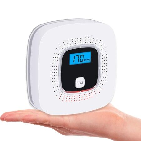 CO Detector Alarm Replaceable Battery EN 52091 Certified Digital Display Indoor Leak Alarm Carbon Monoxide Sensor Charcoal Coal Burning