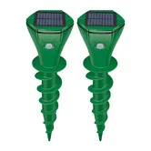 Mole Repellent Solar Powered Ultrasonic, Deer Repellent Devices, Gopher Trap Groundhog Repeller, Mole Trap for Lawn, Garden Yard, 2 Pcs