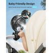 Misting Stroller Fan, 4000mAh Battery Operated Portable Fan with Light and 360 Degree Pivoting, Personal Fans, Black