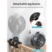 Misting Stroller Fan, 4000mAh Battery Operated Portable Fan with Light and 360 Degree Pivoting, Personal Fans, Black