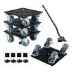 Furniture Moving Dolly 4 Wheel Mover Trolley Lifter Slider Tool Set 360 Degree Swivel Heavy Duty Steel Equipment Bed Sofa Piano Safe Appliance 500kg