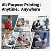 Portable Printer Wireless, Bluetooth Thermal Printer with 5 Rolls Thermal Paper, Inkless Compatible with iOS, Android for Office and Home (White)