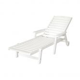 Gardeon Sun Lounge Lounger Beach Chair HDPE Patio Outdoor Furniture with Wheels White