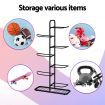 Everfit Ball Storage Rack Sports Equipment Organizer 7-Tier Holder for Garage Gym Black