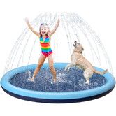 Kids Dog Splash Pad Sprinkler Non Slip Dog Sprinkler Pad Splash Pool Puppy Dogs Pool Summer Outdoor Water Toys Backyard Durable Splash Pad 1.5 Meter