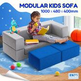 Kids Modular Sofa Set Play Couch Chaise Lounge Chair Ball Pit Toddler Playset Sectional Cushion Comfy Sleep Bed Activity Centre Playroom Convertible