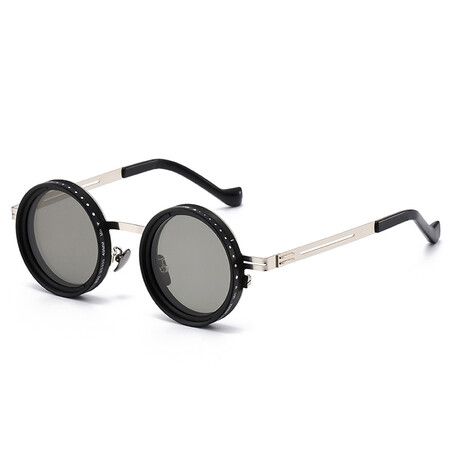 Adjustable Sunglasses Tint Polarized For Women Men,1-9 Gear Manual Tint Control with ND Filter Color Silver