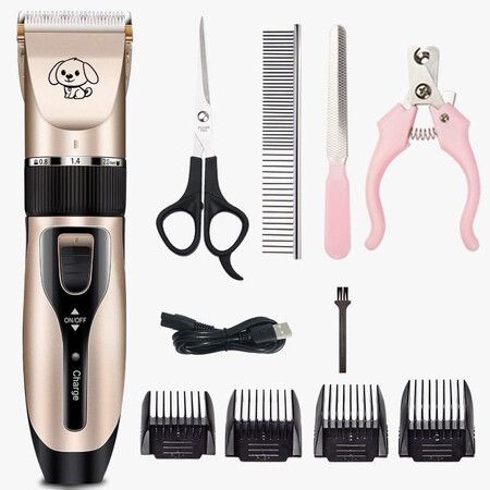 Dog Cat Pet Hair Trimmer  Clippers Titanium Ceramic Blades  Skin Grooming Tool Low Noise Buttocks Face  Scissors   Shears Christmas Gift