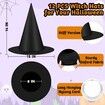 12 PCS Witch Hats,Thickened Hanging Witches Hat Halloween Decor,Black Wizard Hat with 32M Rope Witches Hats to Hang from Ceiling