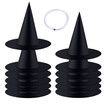 12 PCS Witch Hats,Thickened Hanging Witches Hat Halloween Decor,Black Wizard Hat with 32M Rope Witches Hats to Hang from Ceiling