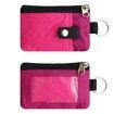 Minimalist RFID Blocking Small Wallet with ID Window,WaterResistant Zip Id Case Wallet with Lanyard Keychain for Cards,Cash,Travel,Women,Men (Pink)