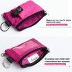Minimalist RFID Blocking Small Wallet with ID Window,WaterResistant Zip Id Case Wallet with Lanyard Keychain for Cards,Cash,Travel,Women,Men (Pink)