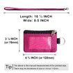 Minimalist RFID Blocking Small Wallet with ID Window,WaterResistant Zip Id Case Wallet with Lanyard Keychain for Cards,Cash,Travel,Women,Men (Pink)