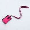 Minimalist RFID Blocking Small Wallet with ID Window,WaterResistant Zip Id Case Wallet with Lanyard Keychain for Cards,Cash,Travel,Women,Men (Pink)