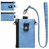 Minimalist RFID Blocking Small Wallet with ID Window,WaterResistant Zip Id Case Wallet with Lanyard Keychain for Cards,Cash,Travel,Women,Men (Light Blue)