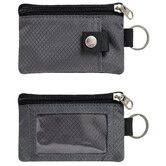 Minimalist RFID Blocking Small Wallet with ID Window,WaterResistant Zip Id Case Wallet with Lanyard Keychain for Cards,Cash,Travel,Women,Men (Grey)