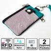 Minimalist RFID Blocking Small Wallet with ID Window,WaterResistant Zip Id Case Wallet with Lanyard Keychain for Cards,Cash,Travel,Women,Men