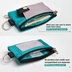 Minimalist RFID Blocking Small Wallet with ID Window,WaterResistant Zip Id Case Wallet with Lanyard Keychain for Cards,Cash,Travel,Women,Men
