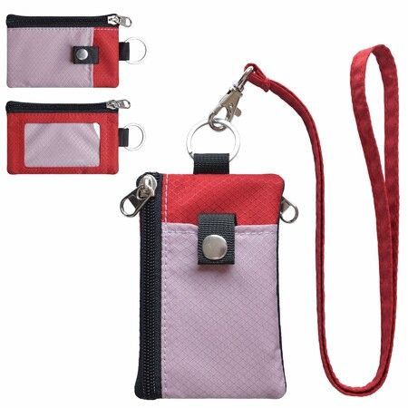 Minimalist RFID Blocking Small Wallet with ID Window,WaterResistant Zip Id Case Wallet with Lanyard Keychain for Cards,Cash,Travel,Women,Men