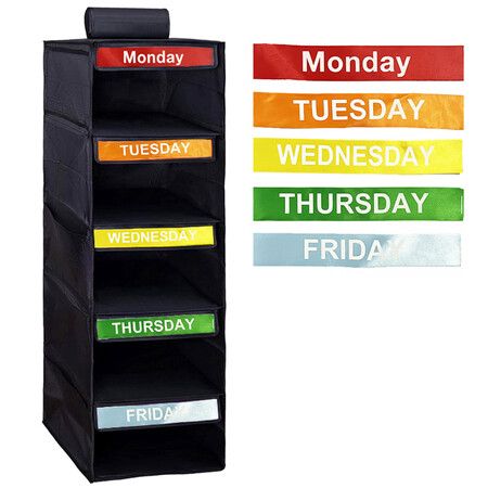 Weekly Clothes Organizer For Daily Clothes Monday To Friday Clothes Organizer Closet Organizer Color Black