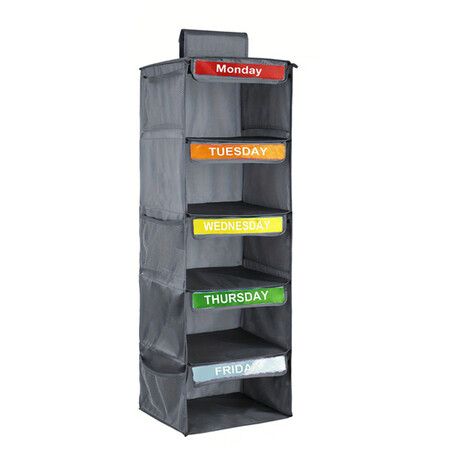 Weekly Clothes Organizer For Daily Clothes Monday To Friday Clothes Organizer Closet Organizer Color Grey