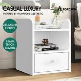 ALFORDSON Bedside Table Nightstand Storage Cabinet Side End 1 Drawer White