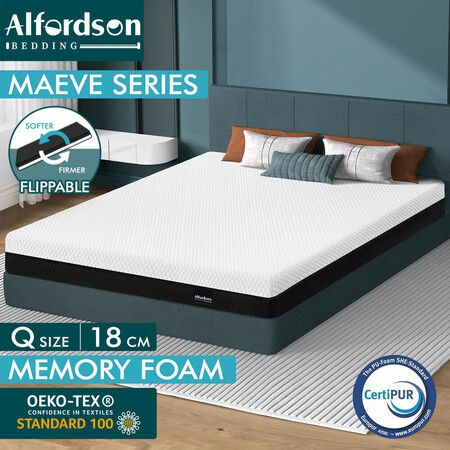 ALFORDSON Mattress Gel Memory Foam Queen Bed Reversible Dual-use Soft & Firm