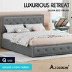 ALFORDSON Bed Frame Queen Size Gas Lift Storage Mattress Base Fabric Grey DIANA