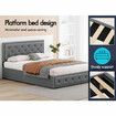 ALFORDSON Bed Frame Queen Size Gas Lift Storage Mattress Base Fabric Grey DIANA
