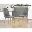 ALFORDSON 4x Dining Chair Kitchen Accent Cafe Lounge Padded Seat Chenille Grey