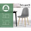 ALFORDSON 4x Dining Chair Kitchen Accent Cafe Lounge Padded Seat Chenille Grey