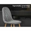 ALFORDSON 4x Dining Chair Kitchen Accent Cafe Lounge Padded Seat Chenille Grey