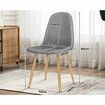 ALFORDSON 4x Dining Chair Kitchen Accent Cafe Lounge Padded Seat Chenille Grey