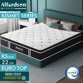 ALFORDSON Mattress King Single Bed Euro Top Spring Foam Bedding 22CM Medium Firm