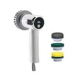 Electric Spin Scrubber, Cordless Shower Scrubber with Battery Level Display, 2 Speeds Electric Scrubber for Cleaning with 3 Replaceable Heads